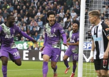 Selebrasi Son Heung-Min usai cetak gol untuk Spurs dalam pertandingan Liga Inggris lawan Newcastle di St James' Park, Newcastle, Inggris pada 17 Oktober 2021. ANTARA/Reuters/LEE SMITH.