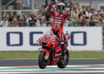 Francesco Bagnaia jadi rider tercepat di Kualifikasi MotoGP Amerika Serikat 2021 (AP/Antonio Calanni)