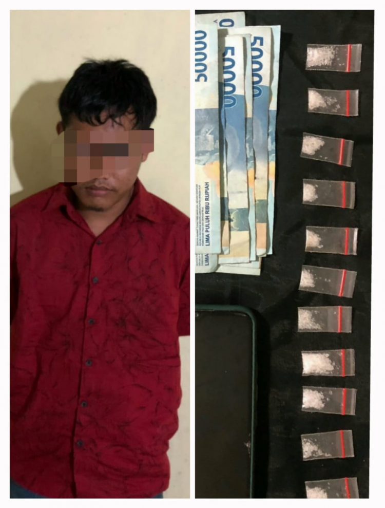 Foto pelaku dan barang bukti yang diamankan Polisi.