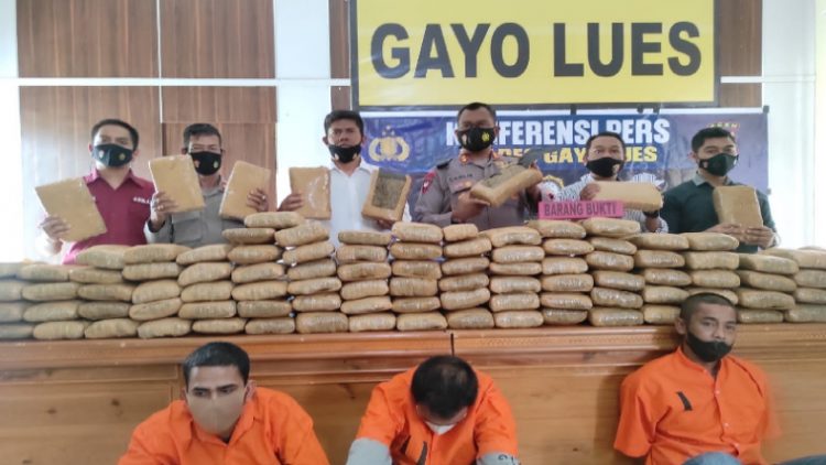 Polisi menggagalkan penyelundupan narkoba jenis ganja seberat 158 kilogram. Ganja itu rencananya dikirim dari Aceh menuju ke Binjai, Sumatera Utara (Antara)