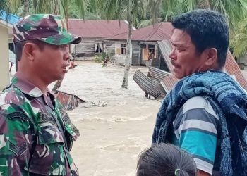 Banjir merendam ribuan rumah di Kabupaten Labuhanbatu Utara. [Ist]