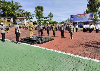 Apel gelar pasukan Operasi Zebra Toba Tahun 2021 di Lapangan Apel Polres Simalungun, Jalan Jhon Horailam, Kecamatan Pematang Raya, Kabupaten Simalungun, Senin (15/11/2021) pagi tadi, pukul 09.00 WIB.