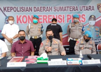 Foto: Personel Polsek Deli Tua, Bripka P, yang sempat diserang warga saat meminta uang damai di Medan, Sumut, ditetapkan sebagai tersangka. (dok Istimewa)