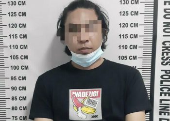 Foto pelaku DBH yang diamankan Polisi.