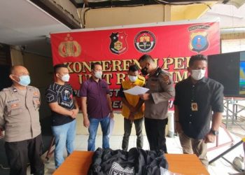 Pelaku jambret diamankan Polsek Percut Sei Tuan. [Ist]