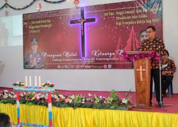Suasana Perayaan Natal Lapas Kelas IIA Pematangsiantar berlangsung hikmat, Selasa (28/12/2021), lalu.