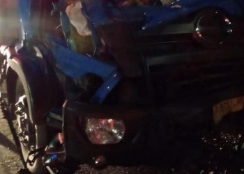 Truk yang kecelakaan dekat pintu keluar Tol Teluk Mengkudu, Kabupaten Serdangbedagai dan menelan 1 korban jiwa serta tiga luka-luka. (Foto: Humas Polri)