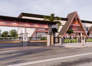 Desain Gedung Mal Pelayanan Publik (MPP) yang akan dibangun Pemerintah Kabupaten Humbahas, di kawasan Jalan Sisingamangaraja.