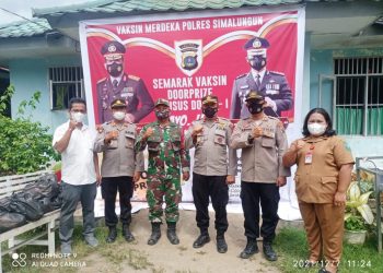 Polres Simalungun gelar Vaksin Merdeka di Silou Kahean.