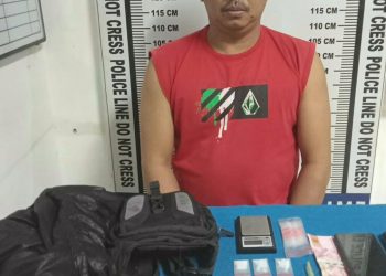 Foto pelaku dan sejumlah barang bukti yang diamankan Sat Narkoba Polres Pematangsiantar.