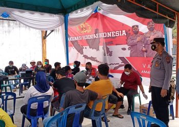 Gebyar vaksinasi berhadiah yang digelar Polsek Perdagangan.