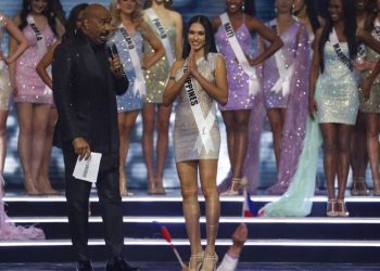 Wakil Filipina Beatrice Luigi Gomez di ajang Miss Universe 2021. (Foto: AP/Ariel Schalit)
