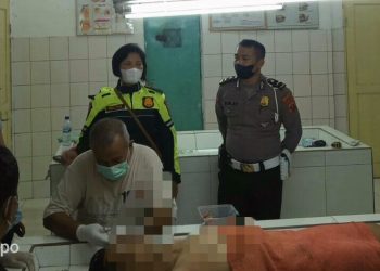 Foto korban saat di kamar jenazah RSUD Djasamen Saragih Pematangsiantar.