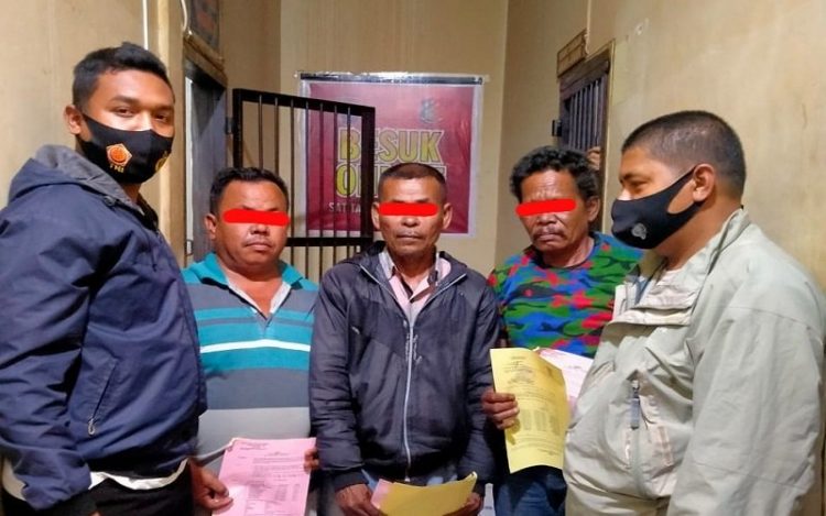 Pungli Sopir Truk yang Melintas, 3 Pria di Dairi Ditangkap (Foto: Dok Polres Dairi)