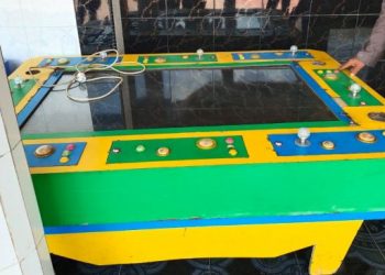 Polisi menyita barang bukti mesin judi. [Ist]