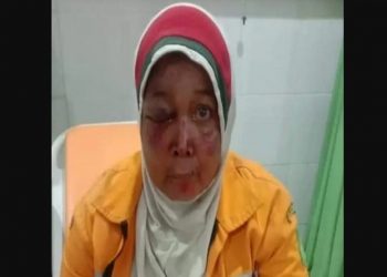 Korban Rahmadhoni Hasibuan saat mendapatkan perawatan. (Foto: istimewa)