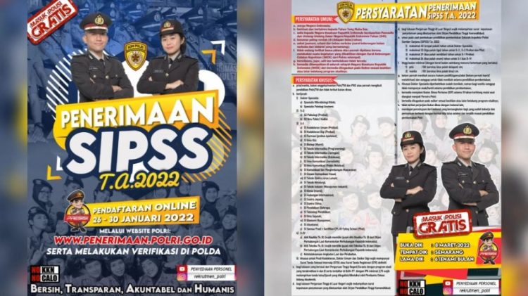 Penerimaan SIPSS Polri 2022 Dibuka: Daftar Lewat penerimaan.polri.go.id untuk Lulusan D4, S1 dan S2 - Penerimaan SIPSS Polri 2022 (penerimaan.polri.go.id)