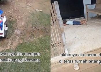 Bocil Tiduran di Depan Pintu Rumah Tetangga, Ternyata Mau Nonton TV Tapi Tak Boleh Masuk (TikTok)