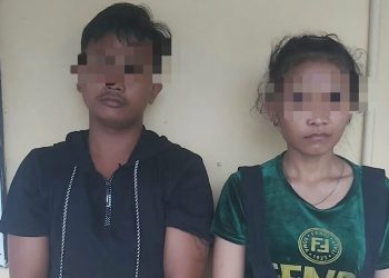 Foto kedua pelaku yang diamankan Satreskrim Polres Pematangsiantar.