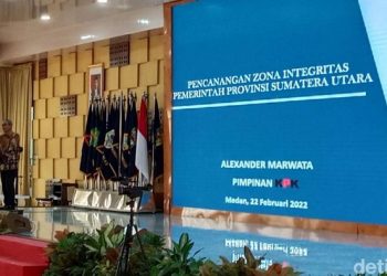 Wakil Ketua KPK Alex Marwata wanti-wanti Gubernur Sumut jangan sampai ditangkap KPK. (Ahmad Arfah Fansuri)