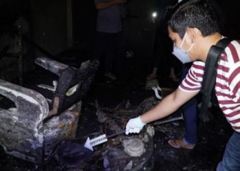 Polisi mengidentifikasi kebakaran di Aceh Timur. [ANTARA/HO]