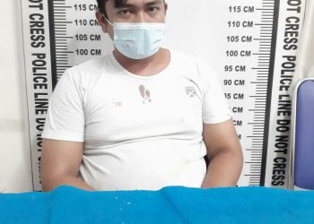 Foto pelaku dan barang bukti sabu yang diamankan Polisi.