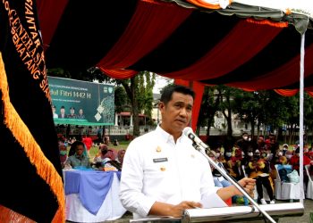 Wali Kota Pematangsiantar, Dr. H. Hefriansyah SE, MM, saat menghadiri acara HUT Ke-1 Keluarga Besar Siantar Bersatu (KBSB) Kota Pematangsiantar, pada Jumat (11/2/2022) lalu.