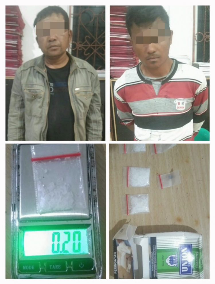 Foto kedua pelaku dan barang bukti sabu yang diamankan Polisi.
