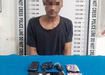 Foto pelaku dan barang bukti sabu yang diamankan Polisi.