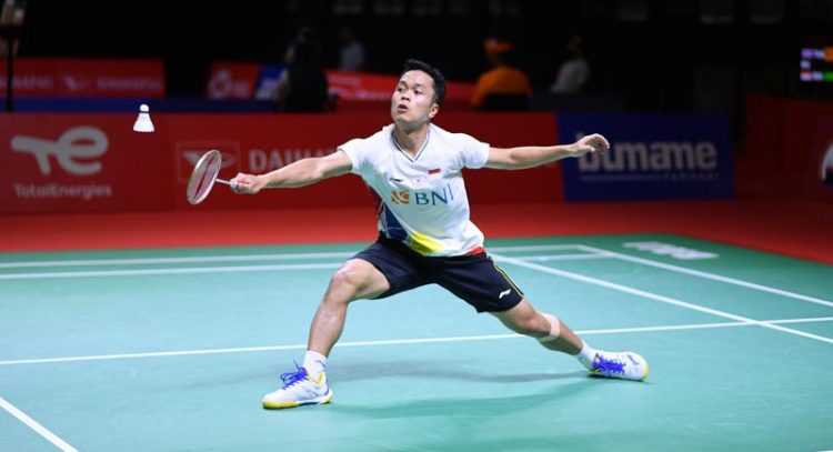 Tunggal putra Anthony Ginting disingkirkan wakil Denmark,Viktor Axelsen di babak perempat final All England 2022, Sabtu (19/3/2022) sore. (Foto: Humas PP PBSI)