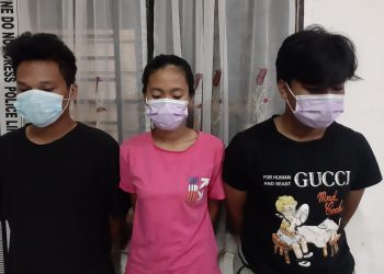 Foto ketiga terduga pelaku yang diamankan Polisi.