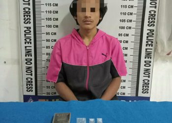 Foto pelaku Budi dan barang bukti sabu yang diamankan Polisi.