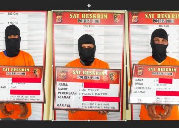 Tiga terdakwa kasus penembakan dantim Bais Pidie, Aceh (dok. Istimewa)