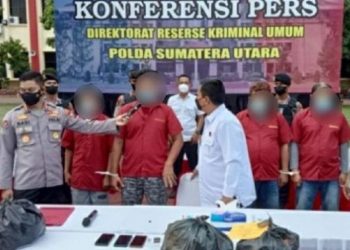 Polisi mengungkap identitas empat orang tersangka pelaku penganiayaan terhadap Jeffry Barata Lubis. Foto istimewa