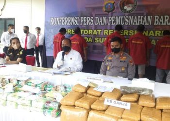 Foto: Polda Sumut Ungkap Kasus 53 Kg Ganja-59 Kg Sabu, 6 Tersangka Diamankan