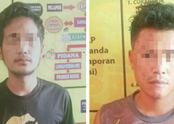 Foto kedua pelaku jambret yang diamankan Polisi.