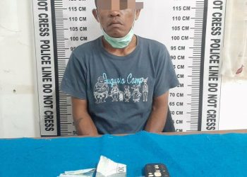 Foto pelaku dan barang bukti sabu yang diamankan Polisi.