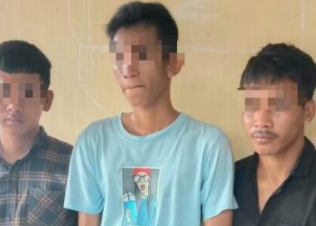Foto ketiga pelaku yang diamankan Polisi.