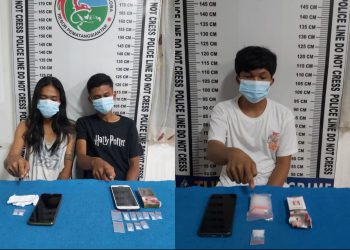 Foto ketiga pelaku dan barang bukti yang diamankan Polisi.
