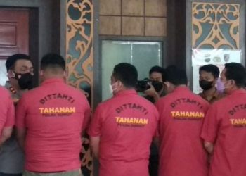 Delapan tersangka kasus kerangkeng manusia ditahan. [Ist]