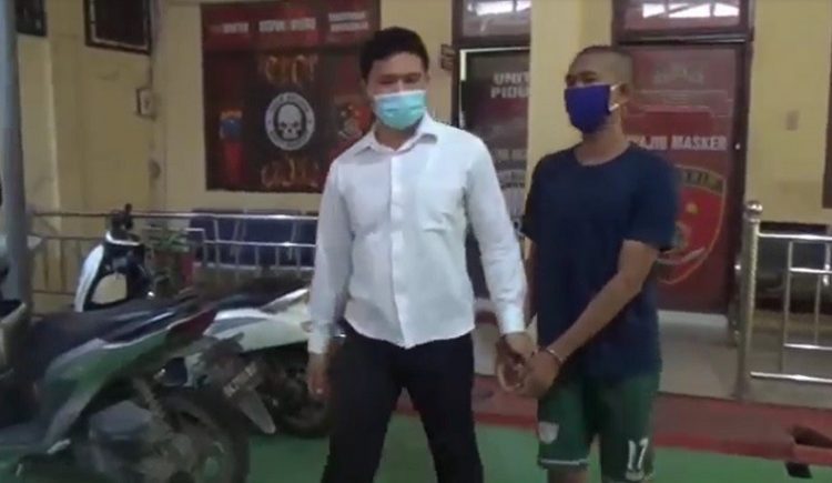 Polres Tanjungbalai menetapkan seorang pemuda karena mencabuli perempuan di bawah umur yang dikenalnya melalui media sosial. (Foto: iNews/Ulil Amri).