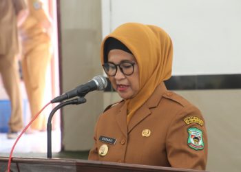 Plt. Wali Kota Pematangsiantar, dr Hj Susanti Dewayani, Sp.A saat memberikan kata sambutan.