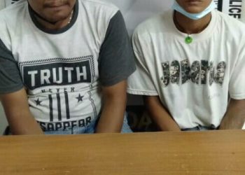 Foto kedua pelaku dan barang bukti sabu yang diamankan Polisi.
