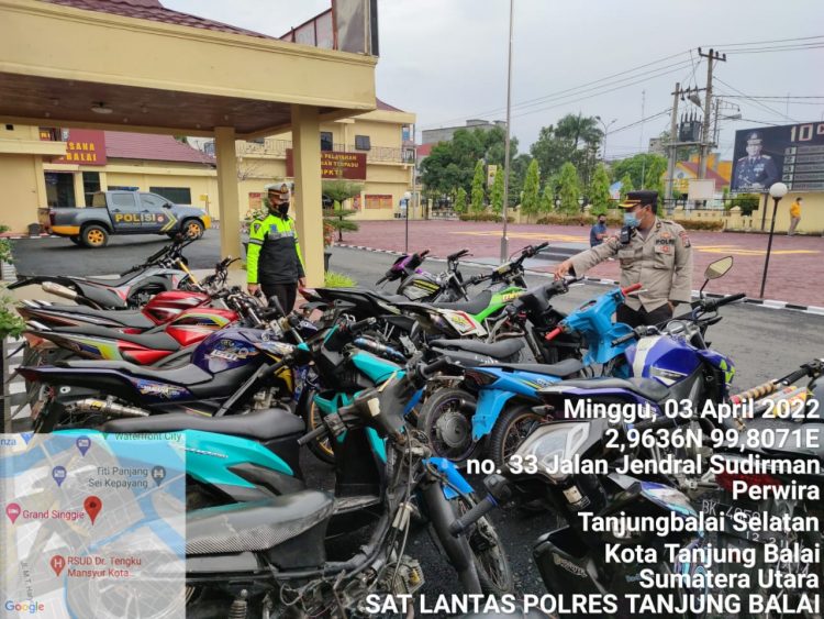 Foto sepeda motor yang diamankan Polres Tanjungbalai.