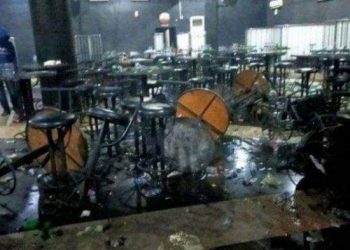 Kondisi CDI di Jalan Salang Tunas, Desa Namo Rube Julu, Kecamatan Kutalimbaru, Deliserdang, setelah dibakar oleh puluhan orang. HO