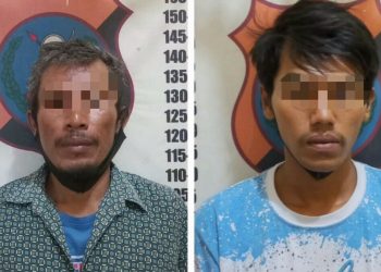 Foto kedua pelaku pencurian yang diamankan Polisi.