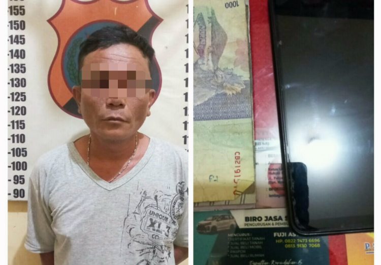 Foto pelaku judi dan barang bukti yang disita Polisi.