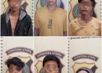 Foto keenam pelaku yang diamankan Polisi.