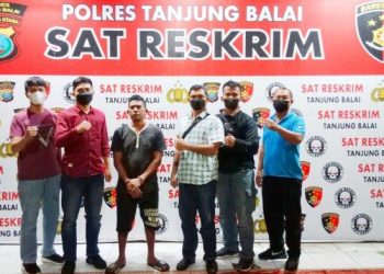 Satuan Reserse Kriminal Polres Tanjungbalai berhasil mengungkap dan meringkus pelaku pembunuhan Roby, Rabu (11/5/2022). ISTIMEWA