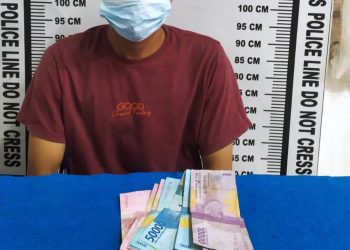 Foto pelaku Cipeng dan barang bukti yang diamankan Polisi.
